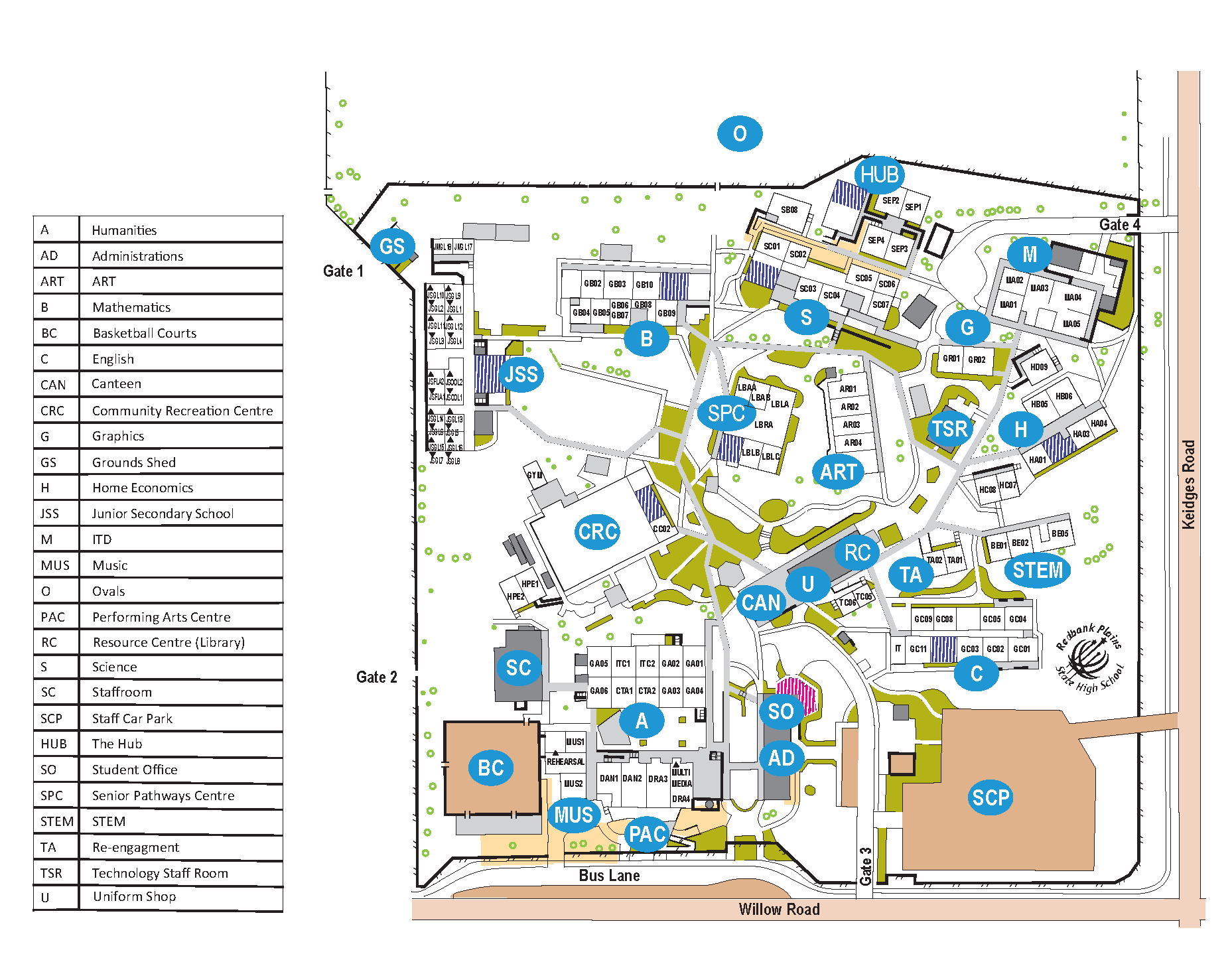2026 School Map + Legend incl. Classroom Names.png
